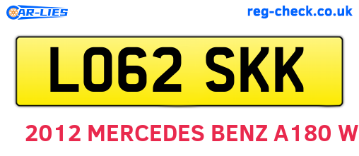 LO62SKK are the vehicle registration plates.