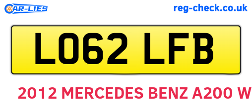 LO62LFB are the vehicle registration plates.