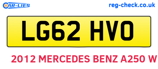 LG62HVO are the vehicle registration plates.