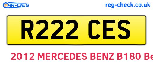 R222CES are the vehicle registration plates.