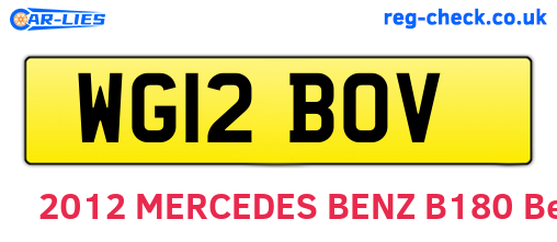 WG12BOV are the vehicle registration plates.