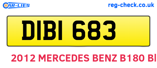 DIB1683 are the vehicle registration plates.