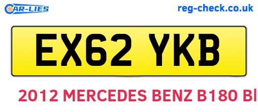 EX62YKB are the vehicle registration plates.