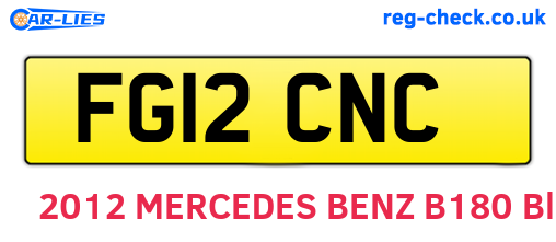FG12CNC are the vehicle registration plates.