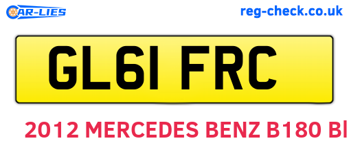 GL61FRC are the vehicle registration plates.
