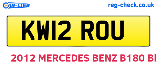 KW12ROU are the vehicle registration plates.