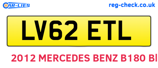 LV62ETL are the vehicle registration plates.