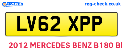 LV62XPP are the vehicle registration plates.