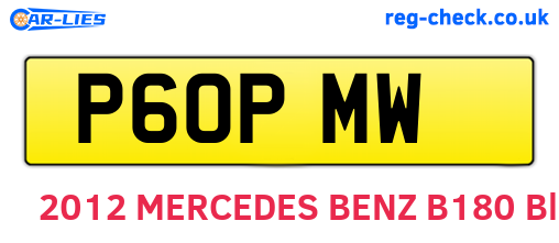 P60PMW are the vehicle registration plates.