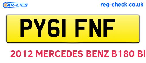 PY61FNF are the vehicle registration plates.