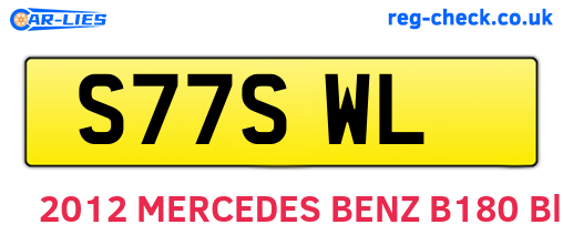 S77SWL are the vehicle registration plates.