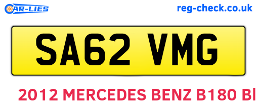 SA62VMG are the vehicle registration plates.