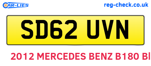SD62UVN are the vehicle registration plates.