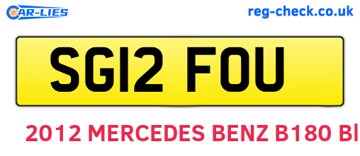 SG12FOU are the vehicle registration plates.
