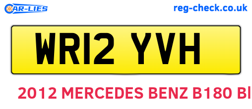 WR12YVH are the vehicle registration plates.