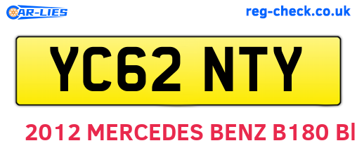 YC62NTY are the vehicle registration plates.