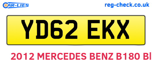YD62EKX are the vehicle registration plates.