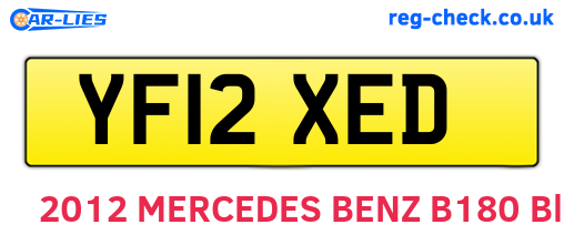 YF12XED are the vehicle registration plates.