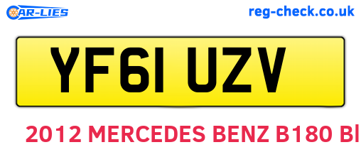 YF61UZV are the vehicle registration plates.