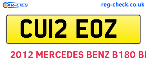 CU12EOZ are the vehicle registration plates.