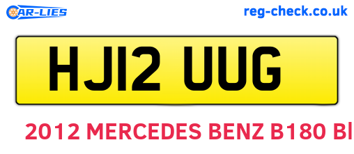 HJ12UUG are the vehicle registration plates.