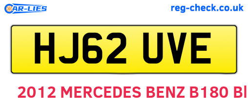 HJ62UVE are the vehicle registration plates.