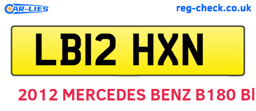 LB12HXN are the vehicle registration plates.