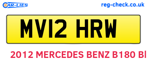 MV12HRW are the vehicle registration plates.