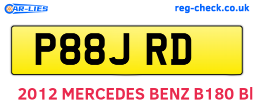 P88JRD are the vehicle registration plates.