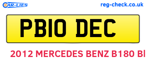 PB10DEC are the vehicle registration plates.