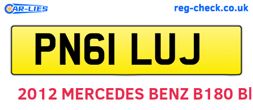 PN61LUJ are the vehicle registration plates.