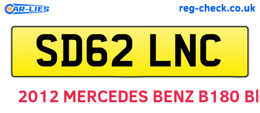 SD62LNC are the vehicle registration plates.