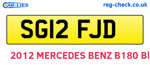 SG12FJD are the vehicle registration plates.