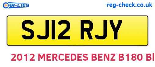 SJ12RJY are the vehicle registration plates.