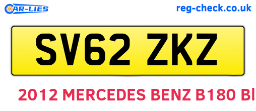 SV62ZKZ are the vehicle registration plates.