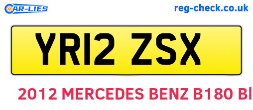 YR12ZSX are the vehicle registration plates.