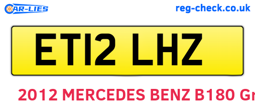 ET12LHZ are the vehicle registration plates.