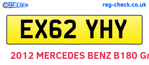 EX62YHY are the vehicle registration plates.