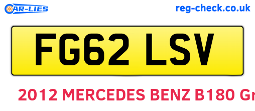 FG62LSV are the vehicle registration plates.