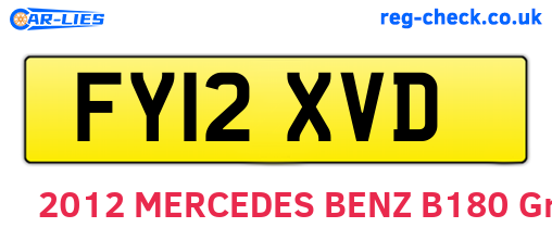 FY12XVD are the vehicle registration plates.