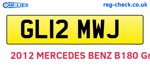 GL12MWJ are the vehicle registration plates.