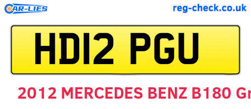 HD12PGU are the vehicle registration plates.