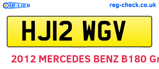 HJ12WGV are the vehicle registration plates.