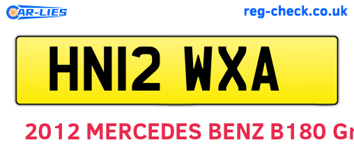 HN12WXA are the vehicle registration plates.