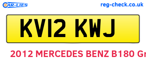 KV12KWJ are the vehicle registration plates.