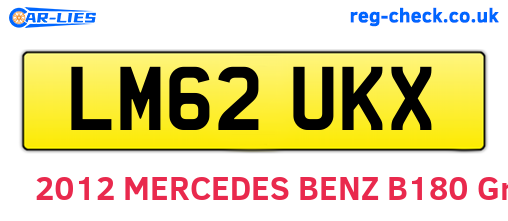 LM62UKX are the vehicle registration plates.