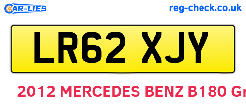 LR62XJY are the vehicle registration plates.