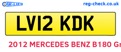 LV12KDK are the vehicle registration plates.