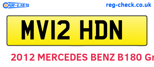 MV12HDN are the vehicle registration plates.