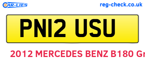 PN12USU are the vehicle registration plates.